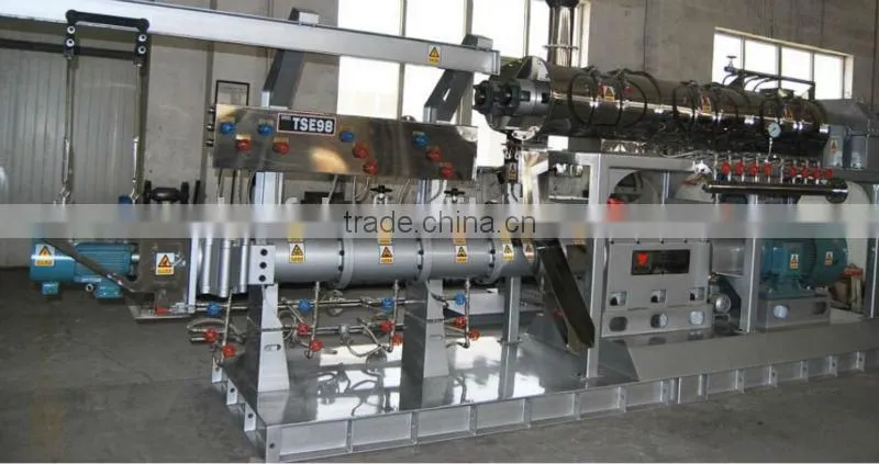 High capacity twin-screw dry animals feed food extruder machinery
