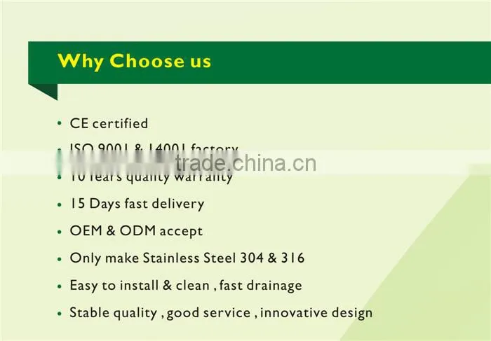ISO 9001 Factory Stainless steel Foor drain