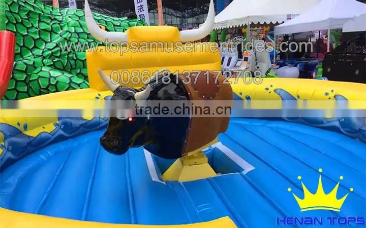 2017 New Look inflatble mechanical rodeo bull mat/machine rodeo bull mat/mechnical bull ride for sale