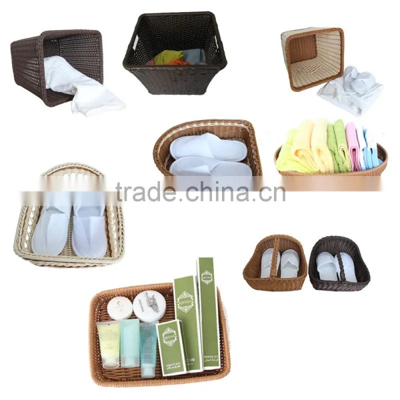 Wholesales supermarket PE rattan plastic display stand for fruit vegetable
