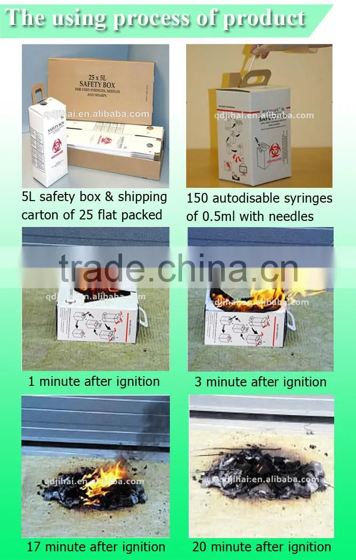 disposable syringes and needles container,needle disposal container