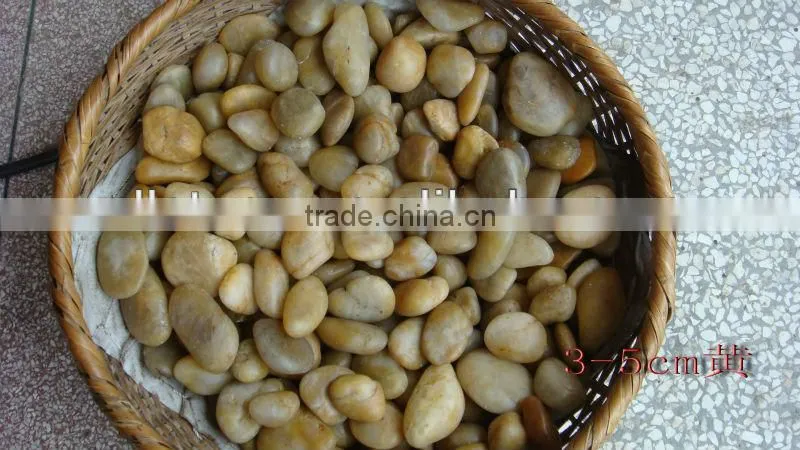 Natural polished yellow pebble stone
