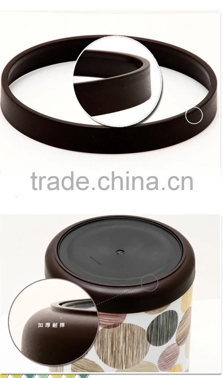 European Style Plastic Leather or Knitted Trash Can Waste Bin Container With Lid 10L