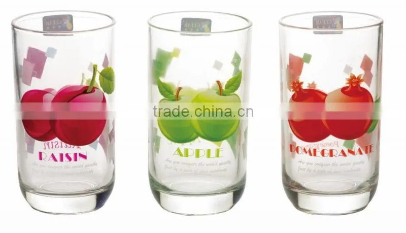New arrival heat transfer printed glass water cup Wholesale popular China glass cup