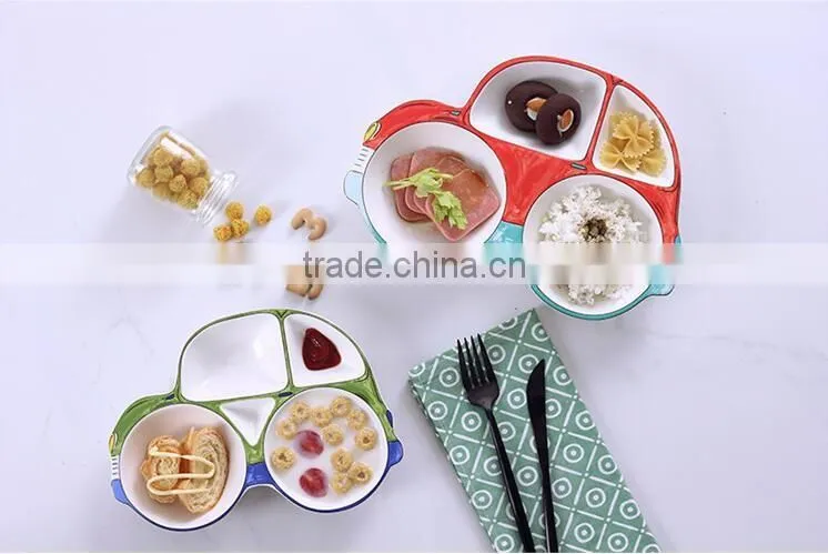 9inch Car shape ceramic plate children ceramic plate kids funny ceramic plate
