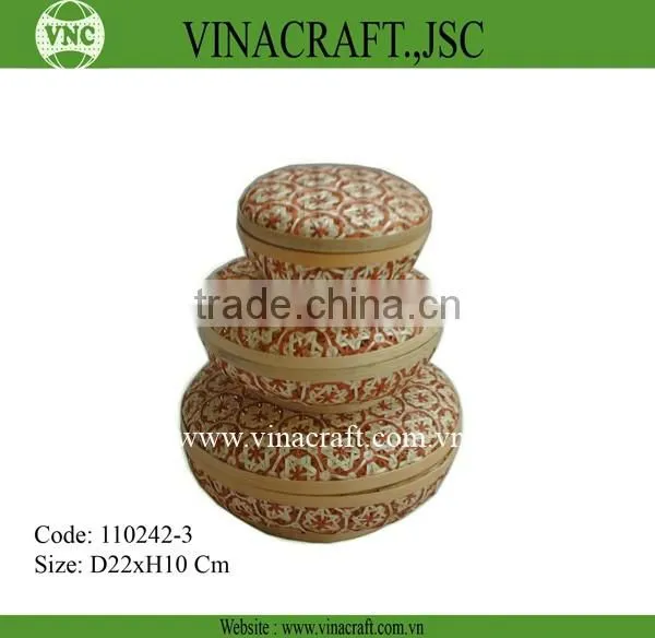 Decorative bamboo box set of 2