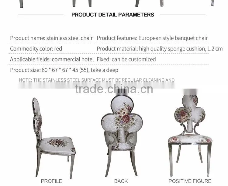 Modern poker dining chair with flower fabric