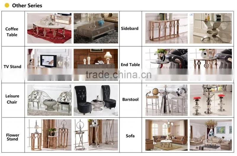 F346 2015 hot sale glass top modern stainless steel console table