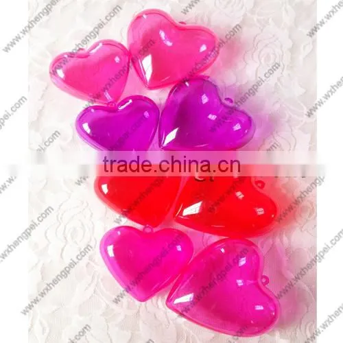 Cleverish portable cute transparent heart-shaped plastic storage jewelry wedding box kit