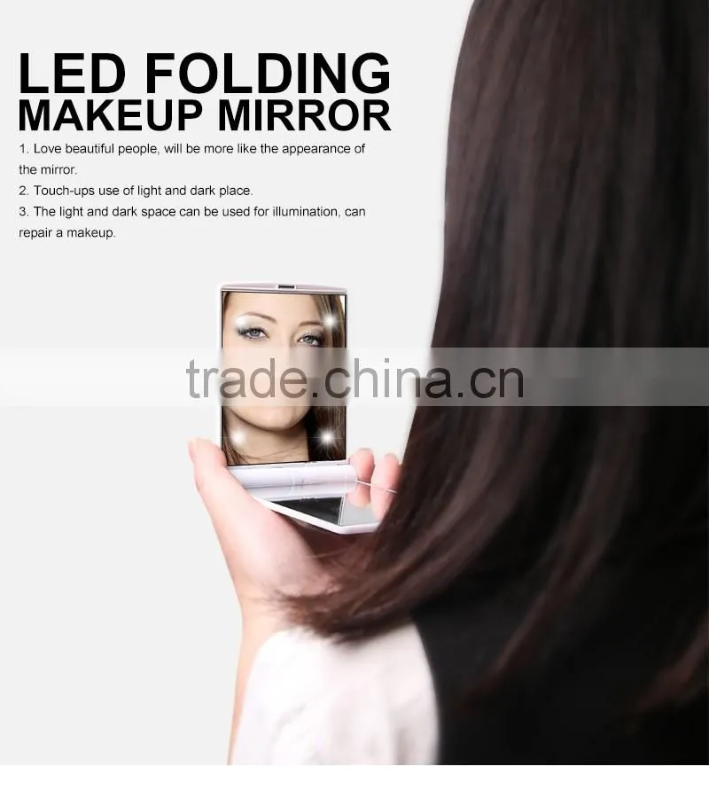 OEM makeup mirror, pocket mirror with led light with cheap price