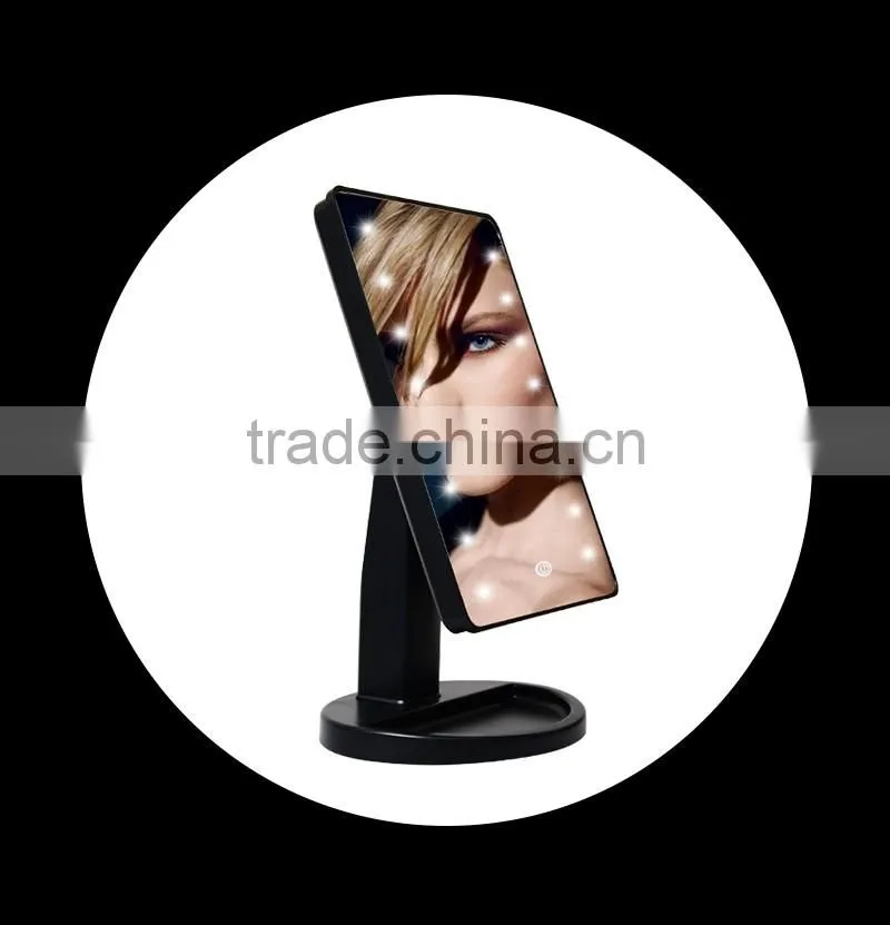 Wholesale 16 lights Vanity Led lighted mirror desktop make up mirror with led light