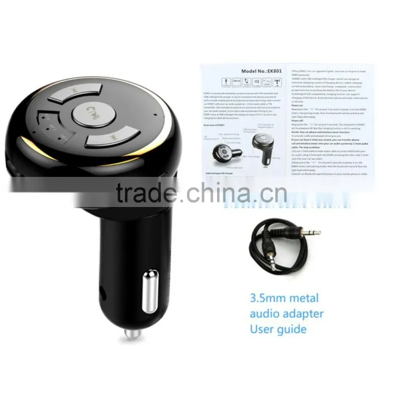 2017 hot sale bluetooth hands-free 3.5mm car receiver stereo bluetooth with FM transmitter