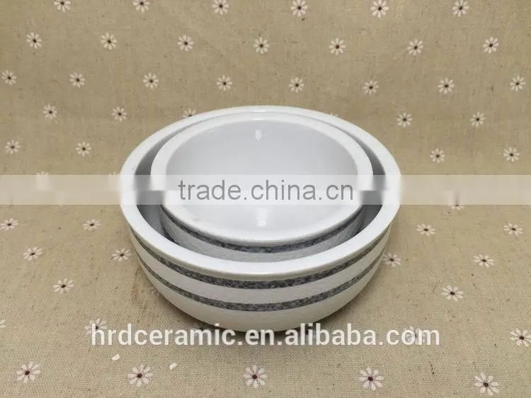 Stocked Personalized high quality ceramic soup bowl with two size