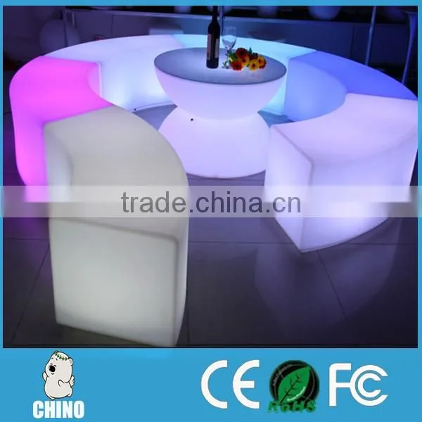 Outdoor Restaurant glow led Bench Chair