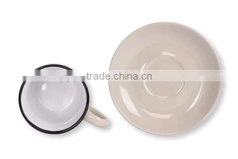 color glaze stoneware ceramic cheap cup and saucer