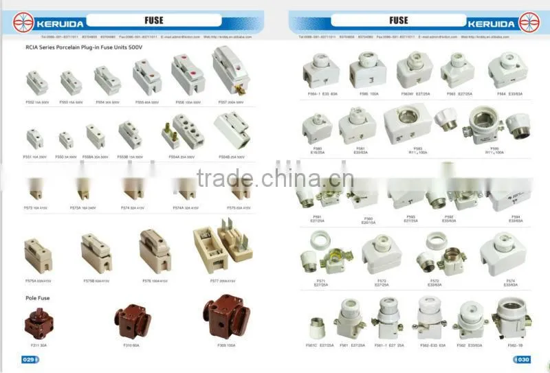 5A-200A ceramic fuse holder with copper fitting