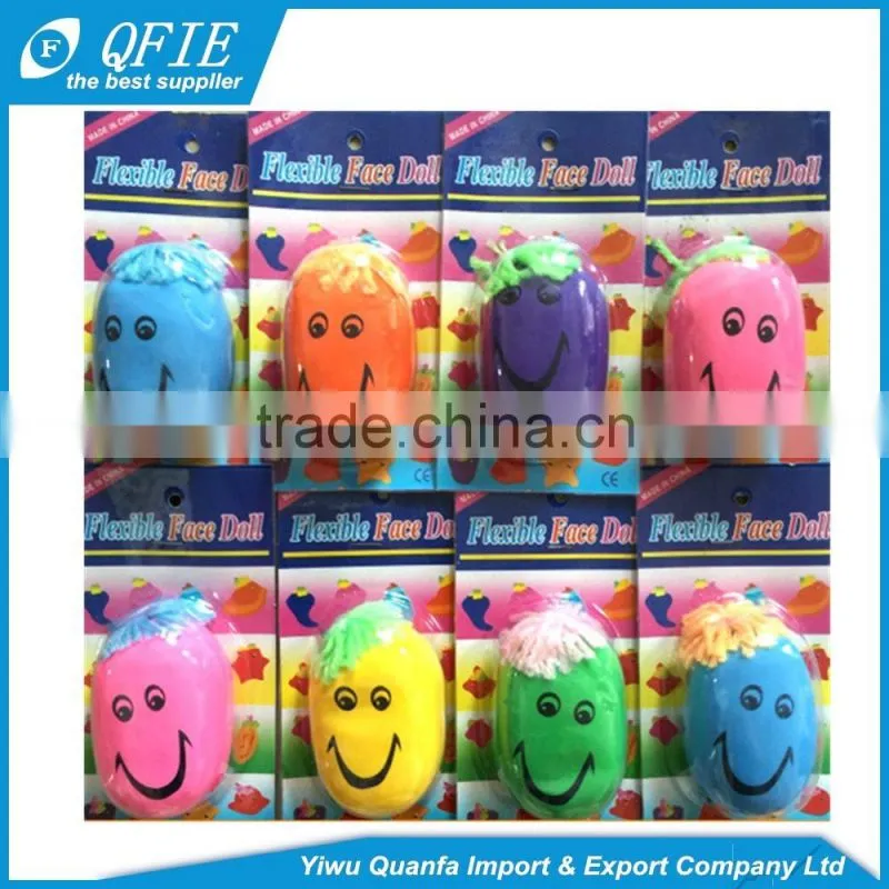 High quality 3cm 4.5cm rubber soft smile flexible face doll toy for coin operated machine