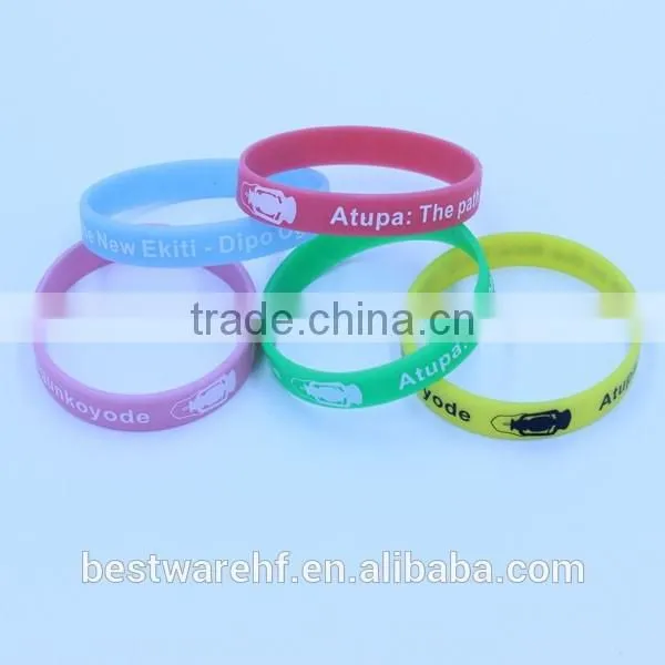eco-friendly inkfilled raise money silicone band