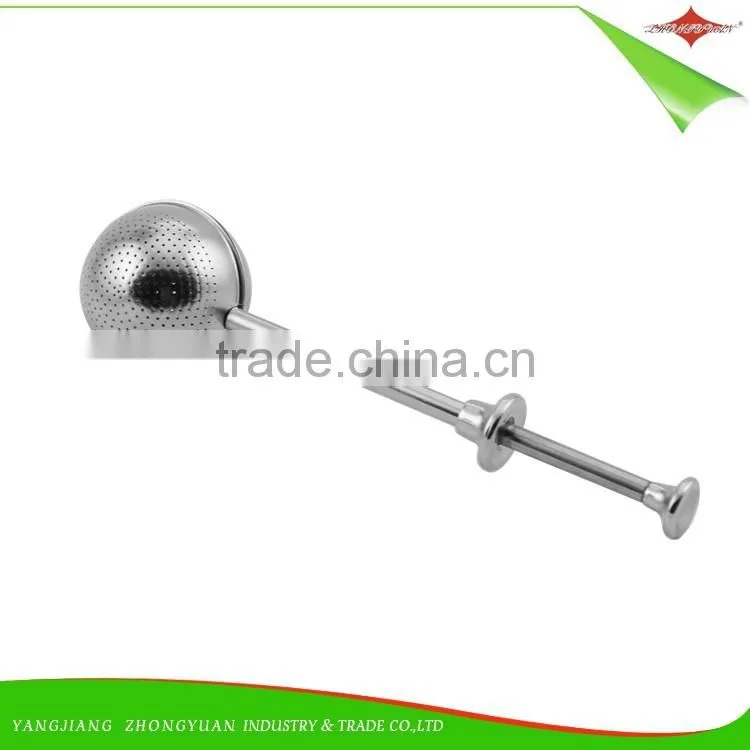ZY-S3020 stainless steel flexible ball shaped tea strainer infuser with long handle