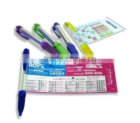 China Factory Direct Sale Costom Plastic Pen, Pull Out Banner pen, Advertising Benner Ball Pen
