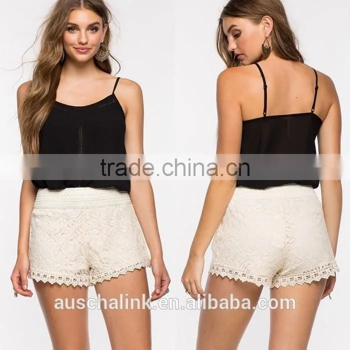 summer custom nice design women lace shorts OEM service