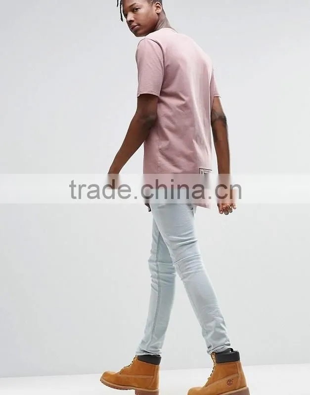 Factory direct wholesale cheap t shirts 2016 custom printed men longline full size t-shirt