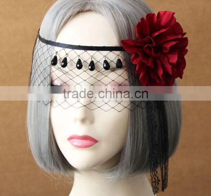 Queen crown hair accessories of Vampire,women tiara dance veil for bar &party