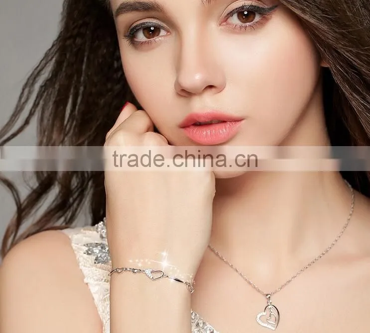 F20086N Hot Sale Latest silver painted heart bracelet Valentine's Day jewelry