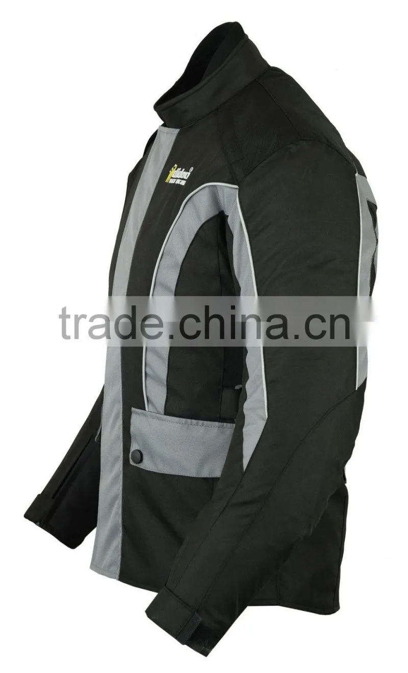 Men's Grey/Black Motorbike textile jacket