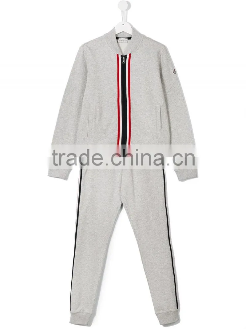 2017 wholesale fashion Custom sports suit Kids baby boy contrast pocket tracksuit children's clothing set