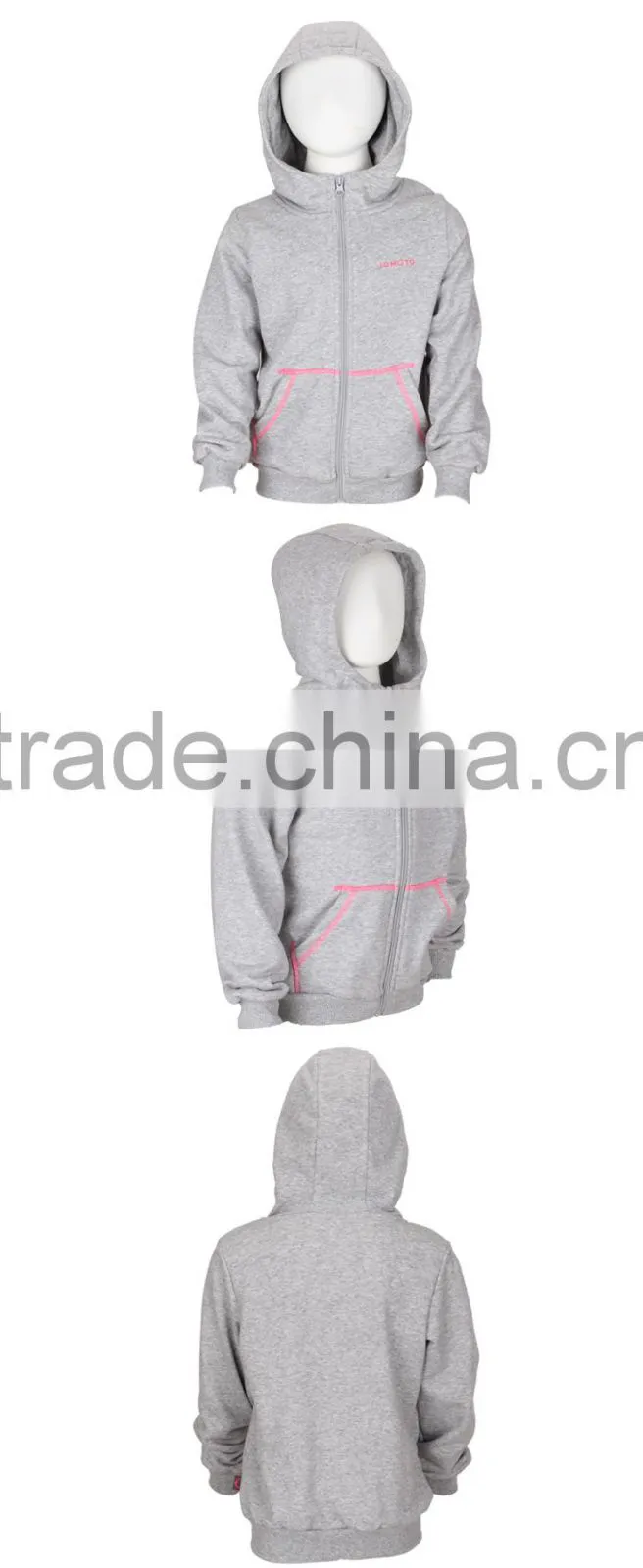 Hot Sale Long Sleeve Zipper Up Custom Sports Gym Hoodie for Kids