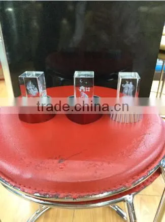 2D/3D Laser Crystal Blank Block Engraving With Cake Led Light Base For Gift