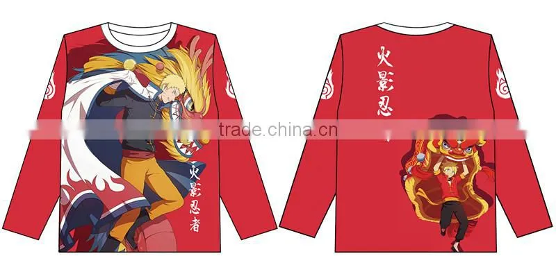 Naruto Popular Japanese Cartoon Cosplay Fashion Style Good Quality Long Sleeve Warm Anime T Shirt