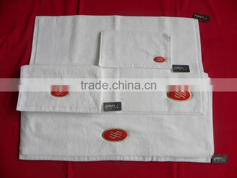 Wholesale Luxury 100 Cotton crowne plaza Hotel white Bath hand face Towel Dobby Bath Towels With Customized embroidery Logo