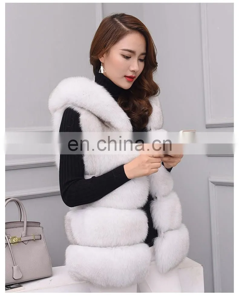 2015 New Design Genuine Fox Fur Short Vest Colorful / Fur Vest Fox
