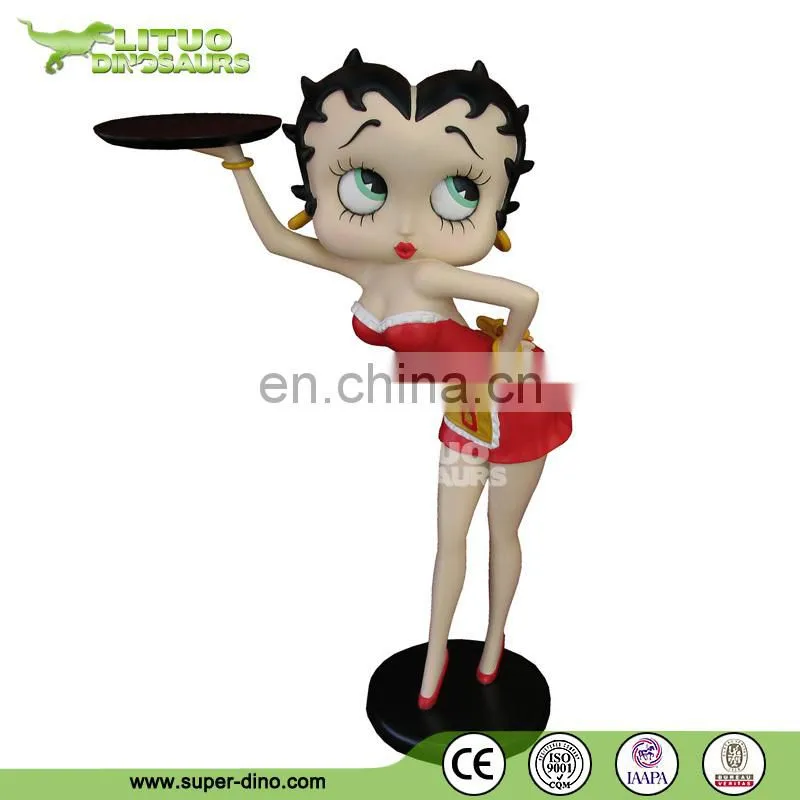Life Size Staue Fiberglass Beautiful Woman Catoon Model