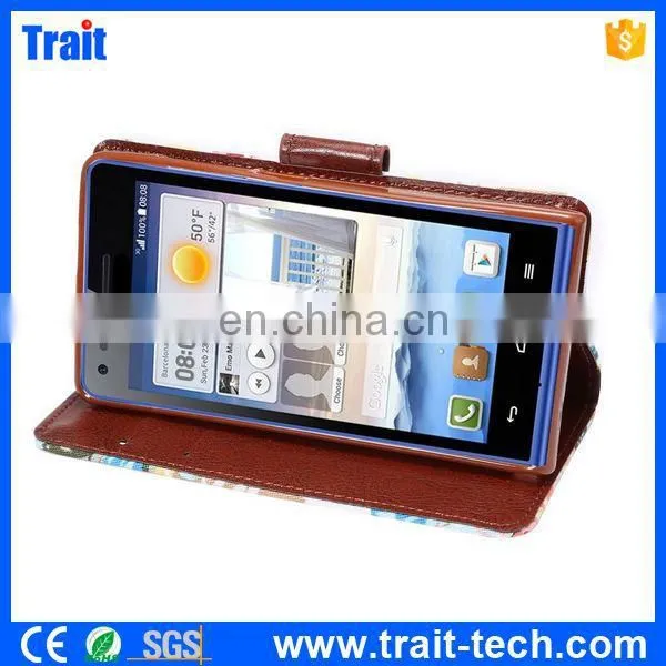 Wallet style Flip leather case for Huawei Ascend G6 with card slots