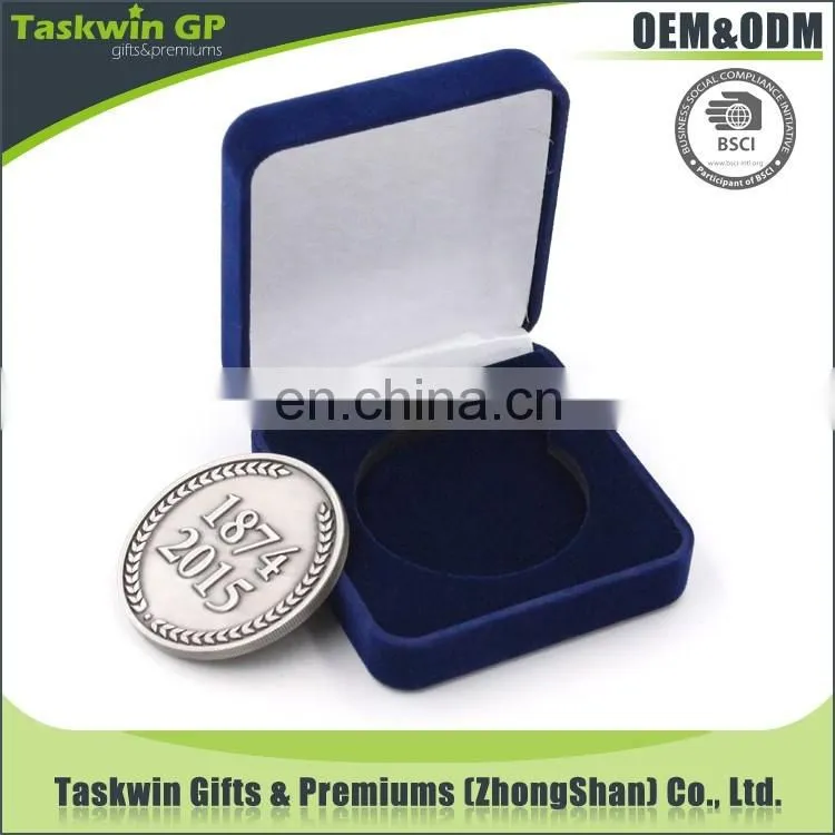 Custom Velvet coin box, velvet box coin, and challenge coin for promotioal