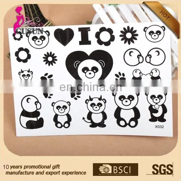 Non-toxic Waterproof tattoo feature blue and silver foil tattoo sticker metal temporary tattoo sticker