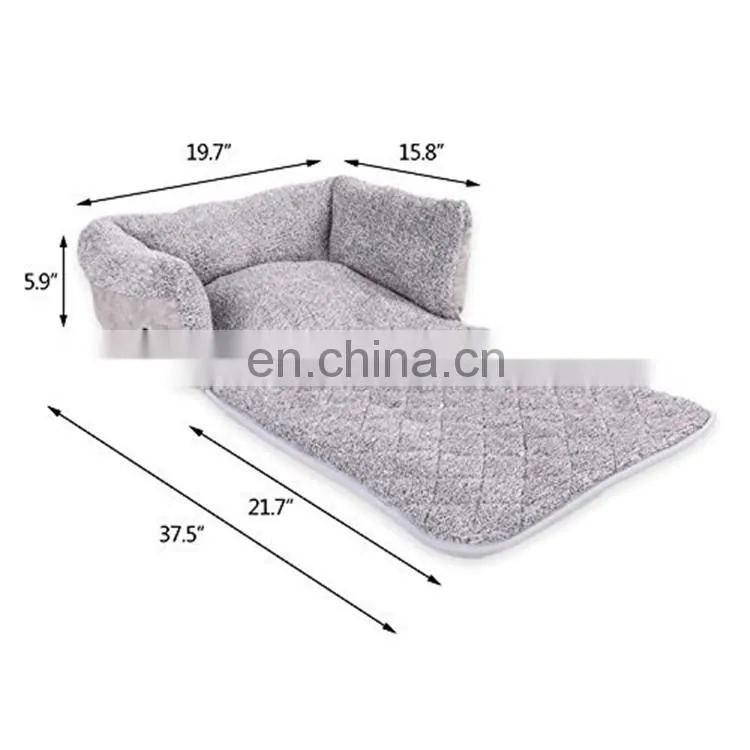 Plush Dog Bed Rectangle Warm Pet Bed, Creative Pattern Design