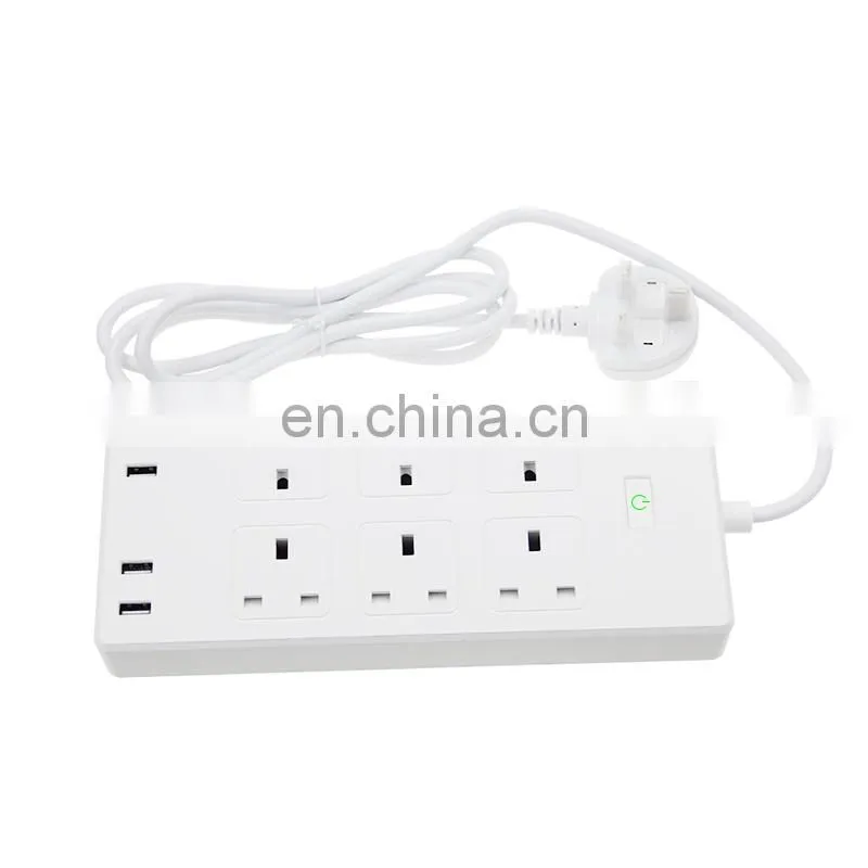 FRANKEVER iPhone Android Smartphone Control 6AC Electric Outlets WiFi Smart White Power Strip With 4 USB Charging Ports
