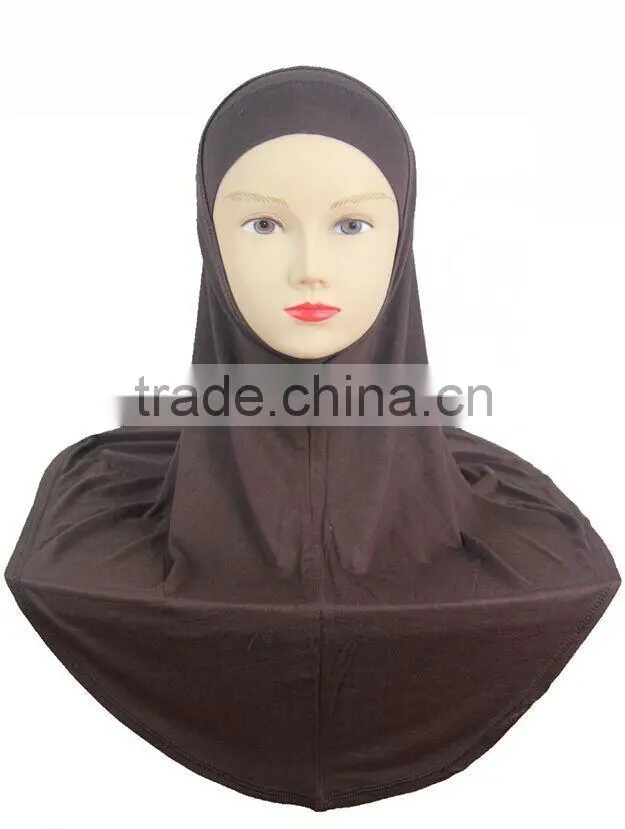 Newest high quality ISLAMIC HIJAB al amira 2pcs solid color softy mercerized cotton MUSLIM HIJAB