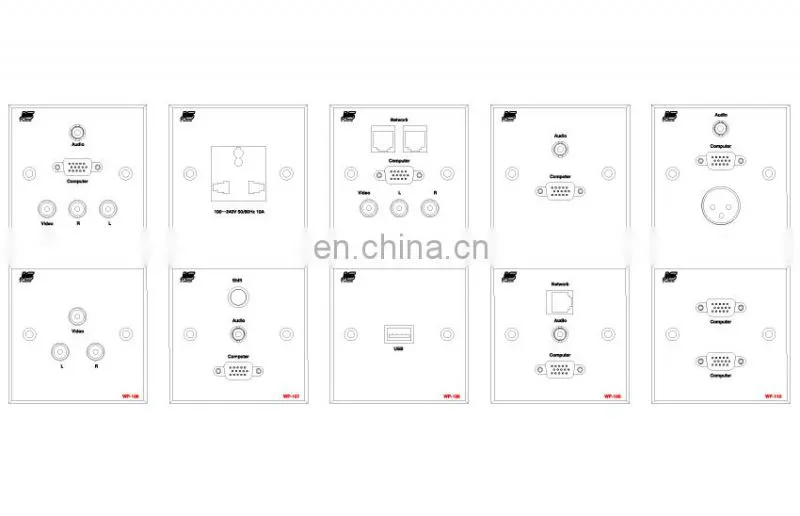 Stainless steel vga audio rj45 data Universal Media Power Floor Box