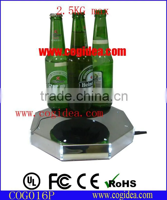 Super weight capacity magnetic levitating display for laptop and bottles