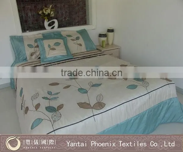 Chinese floral embroidery applique bedding