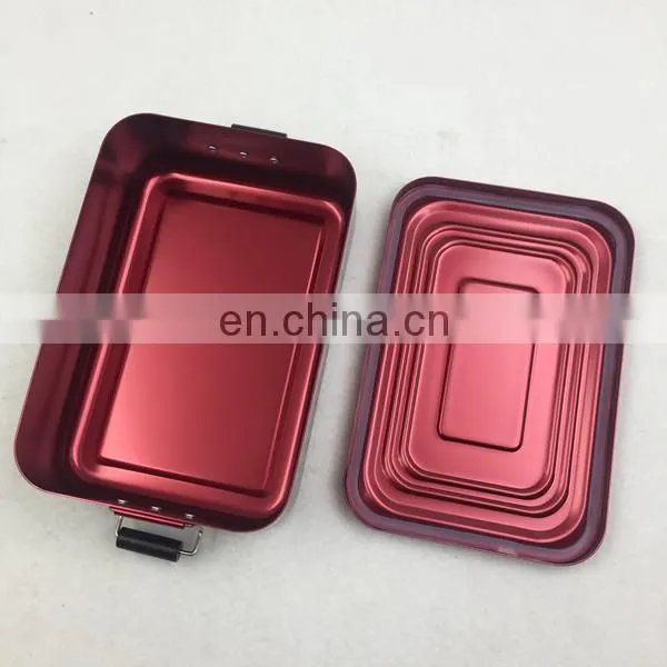 Food Grade Rectangular Metal Aluminium Bento Lunch Box