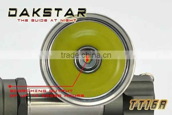 DAKSTAR TT16A CREE XML T6 1050LM 18650 Superbright Aluminum Police Rechargeable Emergency Tactical Led Flashlight Torch