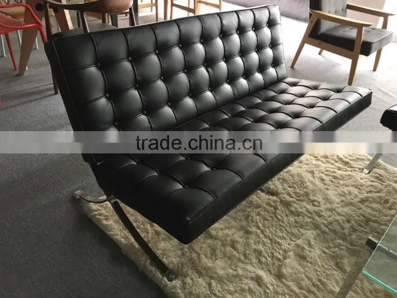 modern leather barcelona 3 seaters sofa
