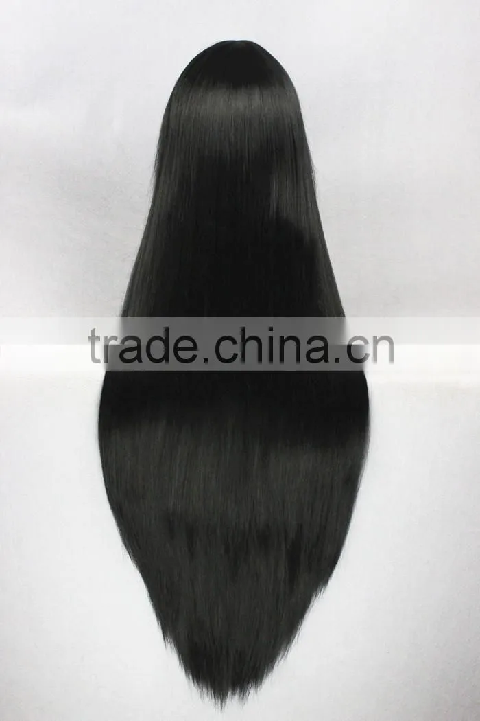 High Quality 100cm Long Black Hair Wig Straight Final Fantasy Anime Cosplay Wig