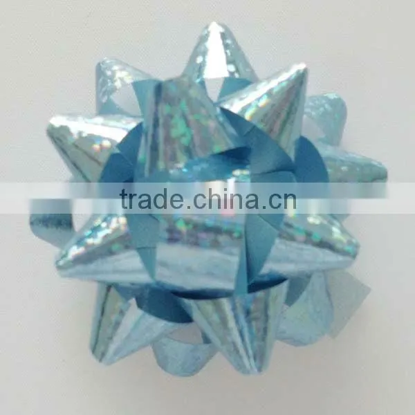 Giant Confetti Bow - Silver Color in 230m dia with 25mm wide ribbon and 30loops, on Full colors Printing Backing Board